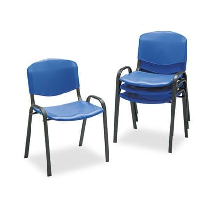 Safco Safco, STACKING CHAIR, BLUE SEAT/BLUE BACK, BLACK BASE, 4PK 4185BU